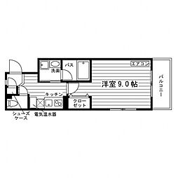 カルマンド新津 1Kの間取図画像