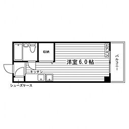 ウェーブポイント 2階ワンルームの間取り