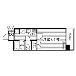 ルラシオン高尾 2階1Kの間取り