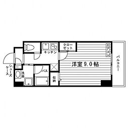 フォルネ 1Kの間取図画像