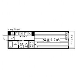小山ヶ丘ハウスB 1Kの間取図画像