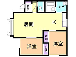 ソゴウハイツ 2LDKの間取図画像