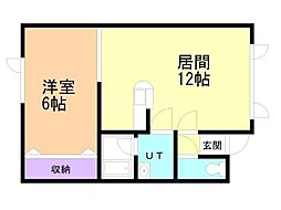 プレジデントNo.1 1LDKの間取図画像