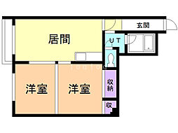 サニーパレス忠和 2LDKの間取図画像