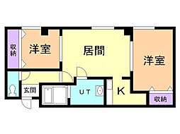 ミウナビル 2LDKの間取図画像