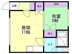 ドエル東光 1LDKの間取図画像