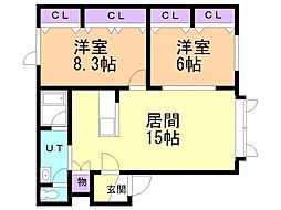 ピアザ 2LDKの間取図画像