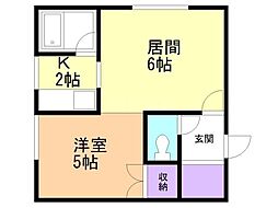 コートハウス愛宕B棟 1LDKの間取図画像