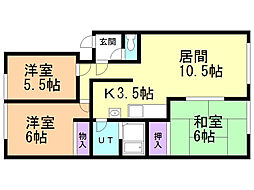 豊岡2.2ハイツ 3LDKの間取図画像
