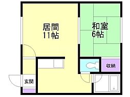くるみの部屋 1LDKの間取図画像