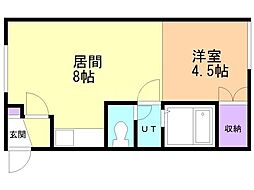 セラーノ2 1DKの間取図画像