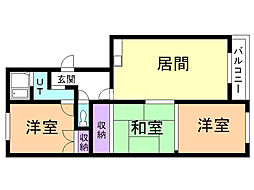 マツヨシハイツ 3LDKの間取図画像