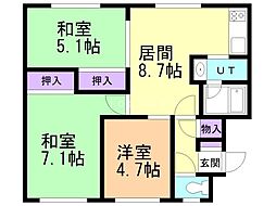 間取図画像 3DK
