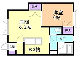 ゴリラ 1LDKの間取図画像