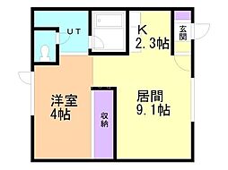 ガーデンハイツ 1LDKの間取図画像