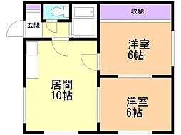 メゾン四季 2LDKの間取図画像
