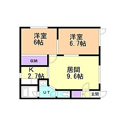 スティエクセリア東光 2LDKの間取図画像