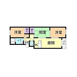 フロンティア東光 3LDKの間取図画像