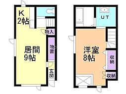 レフィナードB&W 1LDKの間取図画像