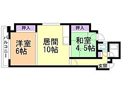 セカンドラシアール2条通 2LDKの間取図画像