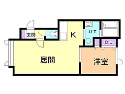 アシルA 1LDKの間取図画像