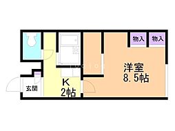レオパレスルナ 1Kの間取図画像