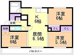 503 3LDKの間取図画像
