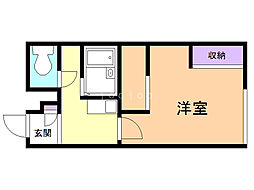 レオパレスハピネスM 1Kの間取図画像