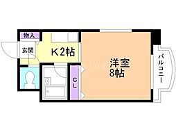 メゾン・ド・ノール 1Kの間取図画像