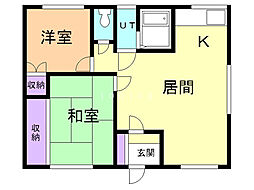 東和マンションB 2LDKの間取図画像