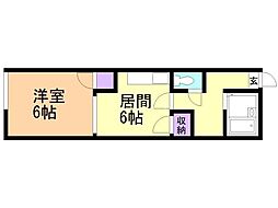 レオパレス東光第1 1DKの間取図画像