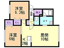 アルト7 2LDKの間取図画像