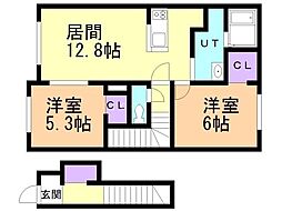 ティラトーレ1 2LDKの間取図画像