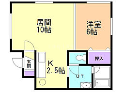 ラメゾン神楽岡 1LDKの間取図画像