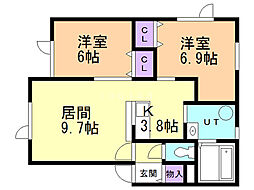 ウィステリア 2LDKの間取図画像