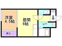 ハイムドルチェ 1DKの間取図画像