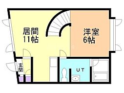 プレジデントD 1LDKの間取図画像