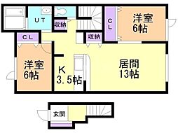 Amabile1 2LDKの間取図画像
