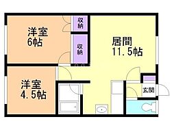 H&Yレジデンス5号館 2LDKの間取図画像