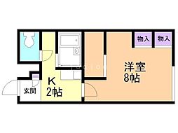 レオパレスフレンドリー 1Kの間取図画像