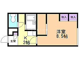 レオパレス芽生ステラ 1Kの間取図画像