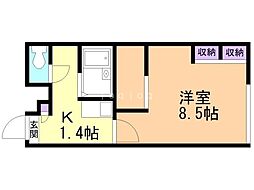 レオパレスフレンドリー 1Kの間取図画像
