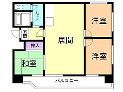 サニーハイツ220 3LDKの間取図画像