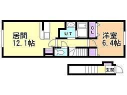 ミニョン 1LDKの間取図画像