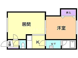 さくらハイツ 1LDKの間取図画像