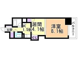朝日プラザ旭川5条通 1DKの間取図画像