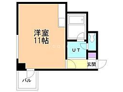 旭川2・3ビル ワンルームの間取図画像