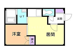 ロイヤルシャトレ 1DKの間取図画像