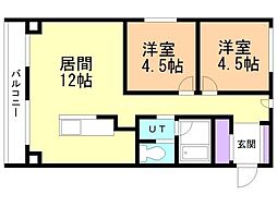 グランドワコーレ 2LDKの間取図画像