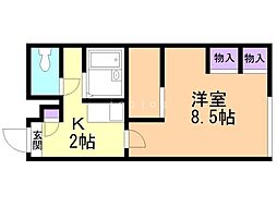 レオパレスドリームステージ 1Kの間取図画像